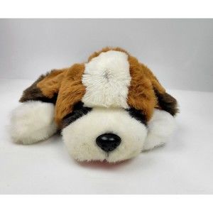 FAO Schwarz St. Bernard Plush Puppet Puppy Dog Full Body Stuffed Animal 22"